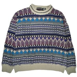 Coogi Style Sweater XL VTG Botany 500 Mens Geometric Knit 90s Y2K  Retro Grandpa